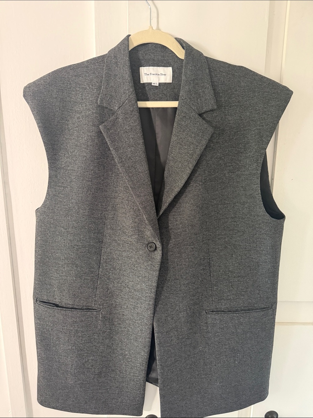 The Frankie Shop Charcoal Gray Sleeveless Tailored Vest